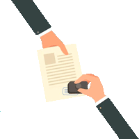 two hand whis paper document